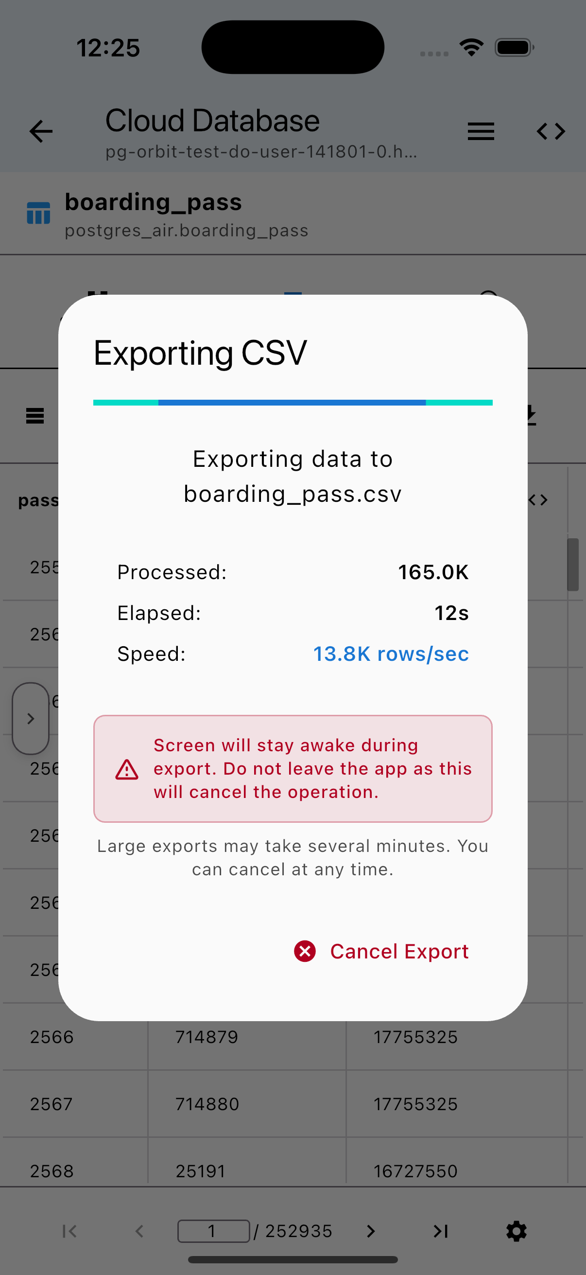 Export & Analysis screenshot